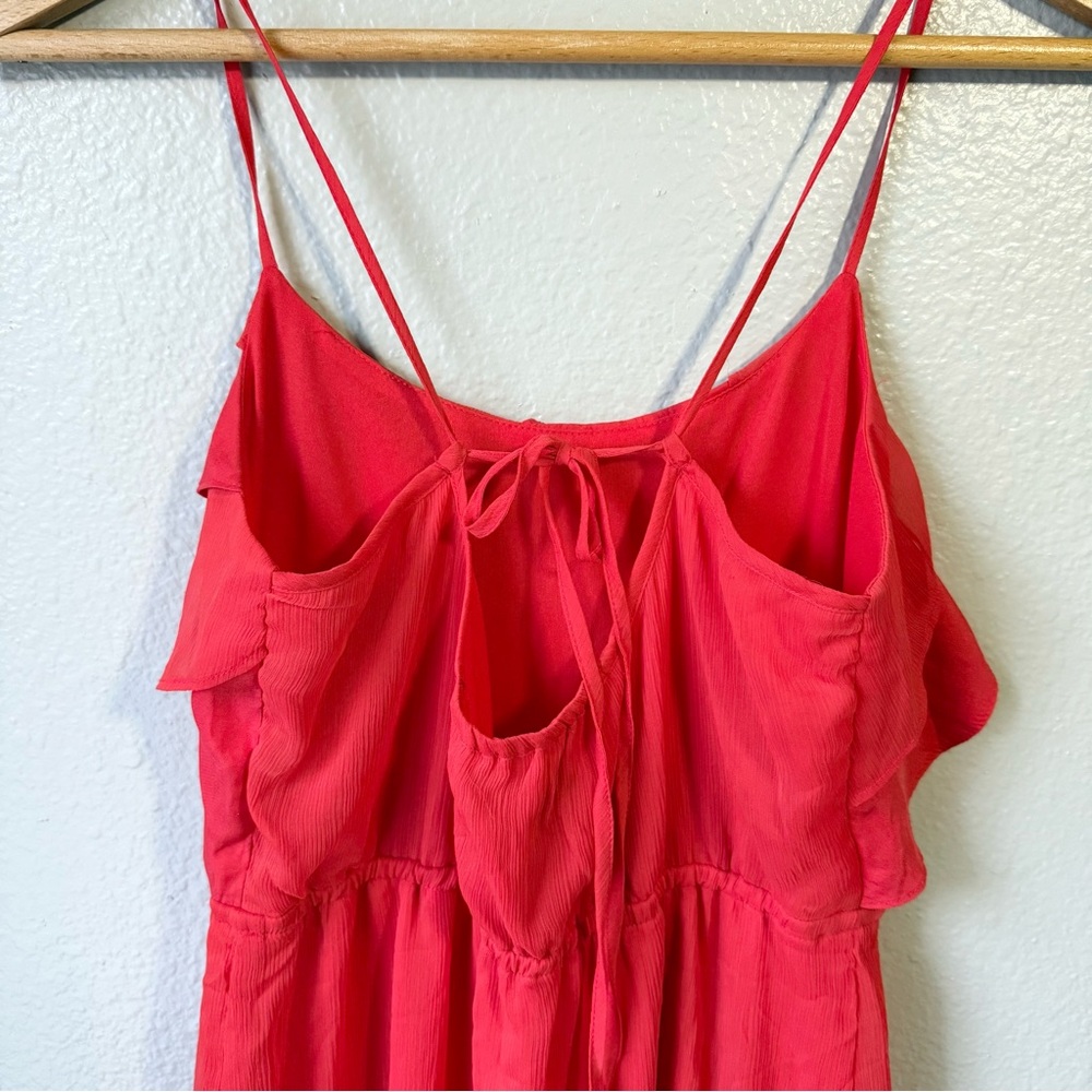 Red Ruffle Tie Back Dress - Picture 5 of 5
